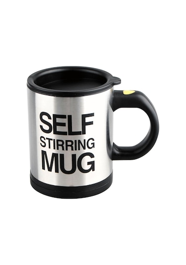 Kişiye Özel Kendini Karıştıran Mikser Kupa Termos Bardak Siyah -