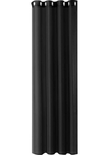 Pazly 1 Adet Modern Basit Su Geçirmez Düz Siyah Trilon Şeffaf Delikli Uv Koruyucu Güneşlik Perde Kumaşı Siyah