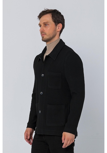 Cekmon Erkek Düğmeli Çok Cepli Rahat Blazer Regular Fit Klasik Ceket 001