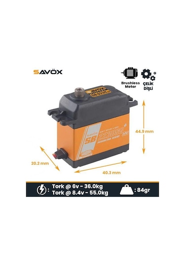 Savox Sb2230sgp Digital Servo Brushless Motor High Voltage Çelik Dişli