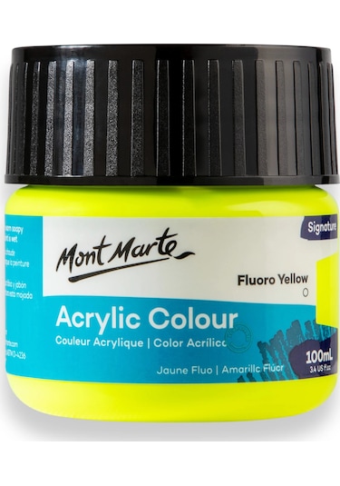 Akrilik Renkli Boya Signature 100ml - Fluoro Yellow Çok Renkli