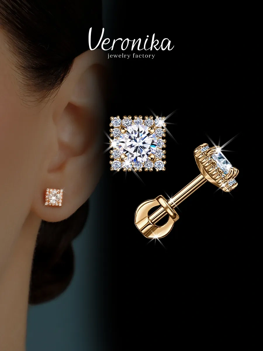 Veronika 925 Ayar Gümüş Kare Pırlanta Taşlı Pıçak Küpe 449754122 Altın