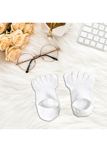 Homyl Koşu Sporları Için Beş Parmak Çorap Hafif Kaymaz İnce Beyaz
