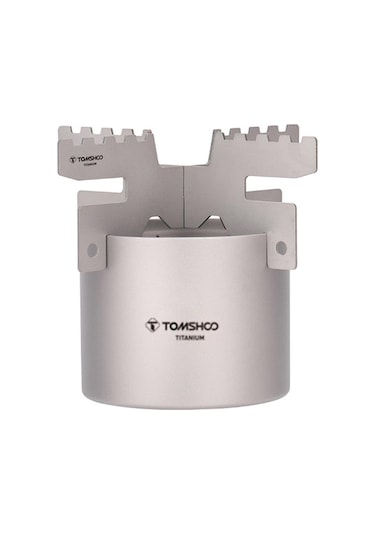 Mini Alkol Soba Hafif Titanyum Sıvı Ruh Alkol Soba Fırını Açık Kamp Sırt Çantası Yürüyüş İçin Çapraz Stand Rafı İle Gümüş