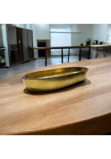 Dekor Dekoratif Tepsi Şık & Modern , Mum Kasesi, Orta Sehpa Obje Çok Amaclı Kase 2