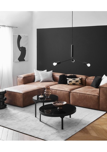 Mode Soft Köşe Koltuk Takımı 4 Modül 07 Kahverengi Nubuk Kumaş