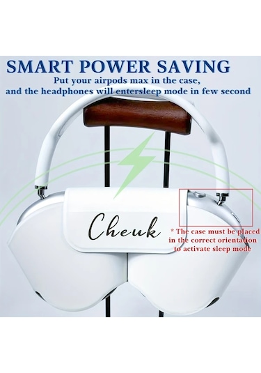 Fochsia Kişiselleştirilmiş Airpods Uyumlu Max Kılıfı Yumuşak Silikon Dayanıklı Çizilmeye Dayanıklı Beyaz