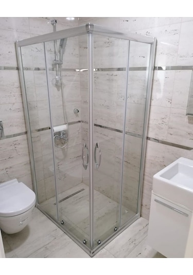 Nokta Duşakabin Teknesiz Dikdörtgen Cam Duşakabin Nd113 Şeffaf