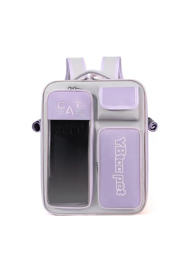 Açık Tasarımlı Seyahat Kedisi Sırt Çantası-g Mor