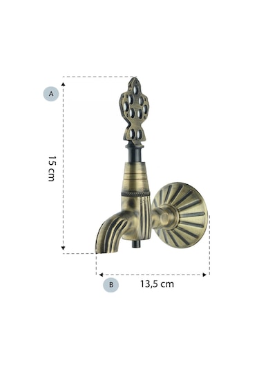 Lpd 1/2 Antik Hamam Taslı İkili Osmanlı Musluğu