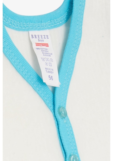 Breeze Erkek Bebek Kadife Yelek Düğmeli 0-3 Ay-9 Ay, Beyaz Beyaz