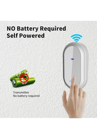 Artfulabode Zili Uzun Mesafe Su Geçirmez Akıllı Kapı Çağrı Cihazı Kablosuz Bağlantılı İki Beyaz Elektronik Dış Ürün Beyaz