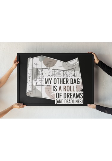 Mimarlara Özel Sanatsal Çerçeveli Tablo Tasarım Tutkunları İçin Modern Dekor 30x42 Cm