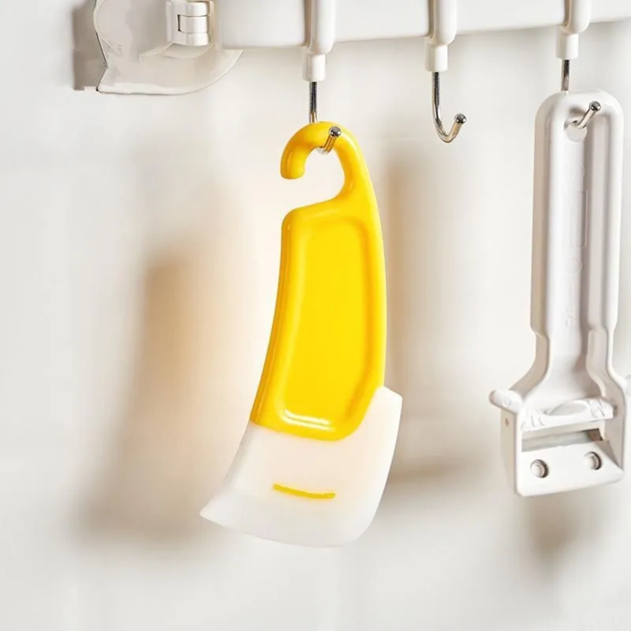 Yaleker 5'li Silikon Bulaşık Scraper Seti - Isı Dayanıklı, Tencere Yüzeyini Koruyucu, Halka İle Saklanabilir Sarı