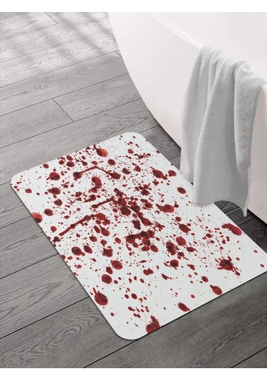 Joyarty Banyo Ve Tuvalet Paspası 58x38 Cm "kanlı İzler" 241478795 Beyaz