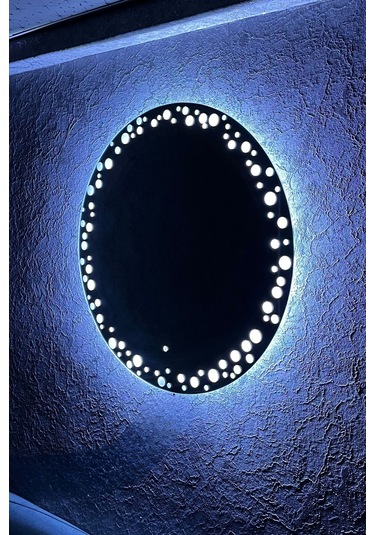 Arif Beyaz Ledli 55 x 55 Yuvarlak Model:55-B Dekoratif Ayna Beyaz