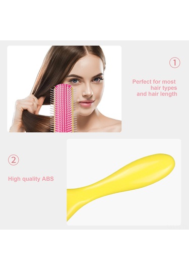 Lemestar Renkli Saç Bakımı Tırnaklı Fırça - Saç Düzleştirme, Kurutma Ve Masaj İşlevi - Salon Ve Ev Kullanıma Uygun - Siyah