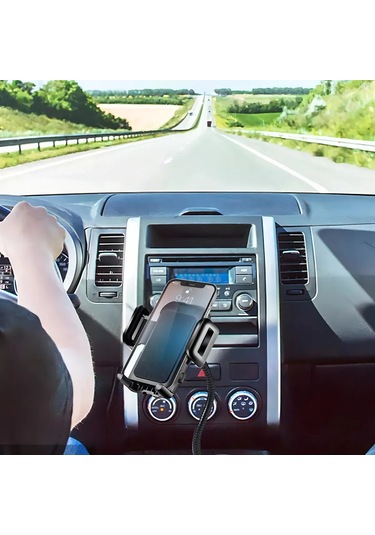 Youtek Araç Sigara Çakmaklı Telefon Tutucu, 18w Hızlı Şarj, Çift Usb, Akıllı Koruma, Abs Malzeme, Q708 Siyah