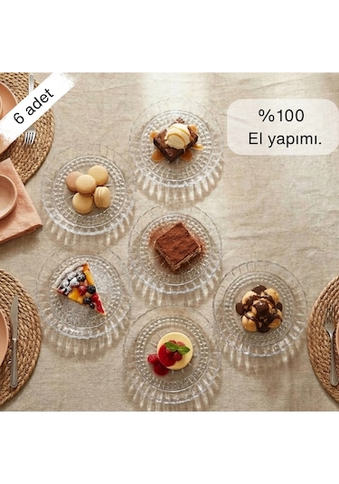 Selen Concept Güneş Model Cam Tabak 6'lı Set