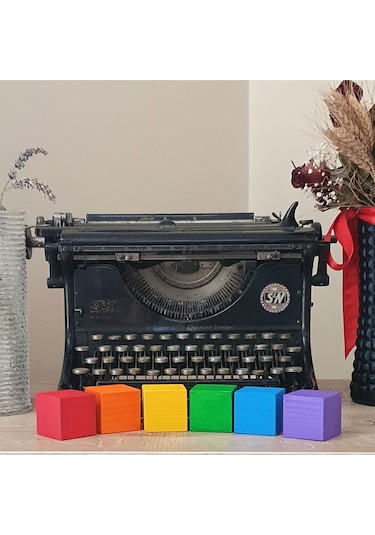 Ahşap Küpler 6lı Boyalı