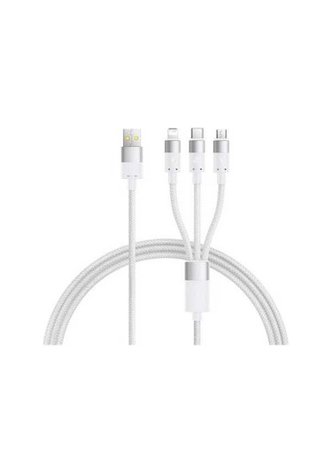 Pazly 3'ü 1 Arada 3,5a Hızlı Şarj Kablosu - 1,3m Baseus Ultra Hızlı Pc+tpe