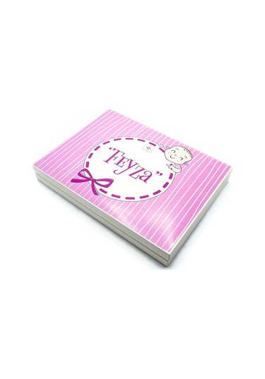 Kız Bebek Çikolatası 72 Adet Madlen Çikolata Mor Kurdela