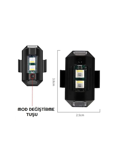 Led Anti Çarpışma Uyarı Işığı 7 Renk / Drone / Araba / Motor /