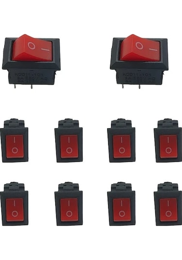 Dashanshop 10 Adet Kırmızı 2 Pimli Anahtar Endüstriyel Ev Aletleri İçin Kaliteli