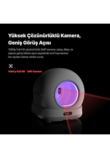 Xenon Smart Akıllı Otomatik Kameralı Kedi Tuvaleti Paslanmaz Çelik Kaseli 4lt Mama Kabı Led Işıklı Su Pınarı Ve Filtre 4'lü Pet Seti