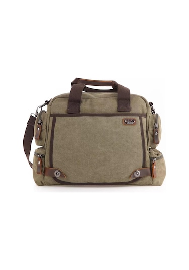 ÇÇS 31352 Kanvas Omuz Askılı Evrak Çantası Yeşil