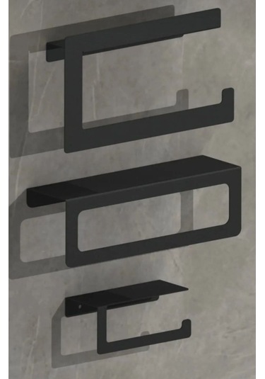 Fbt Rulo Peçetelık,havluluk,tuvalet Kağıtlığı Seti Siyah