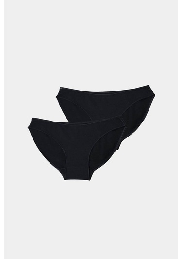 Malabadi 183 2'li Paket Kadın Modal Düşük Bel Iz Yapmayan Slip & Külot Siyah