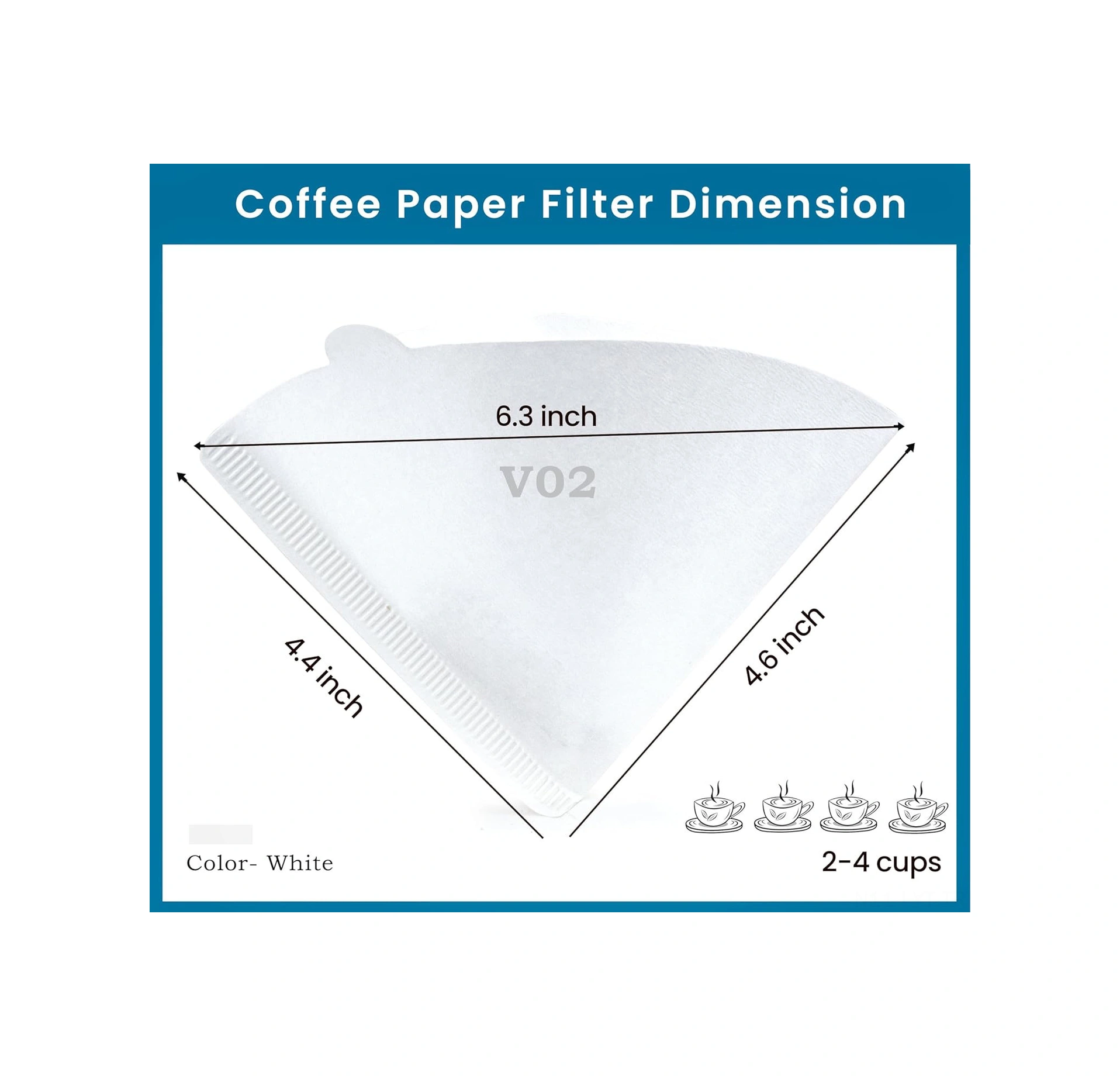 Youtek Kahve Filtre Kağıdı V60 Konik/moka Pot/türk Döküm, 100 Adet, Koku Ve Lezzet Sağlar, Bitkisel, Tek Kullandım Beyaz