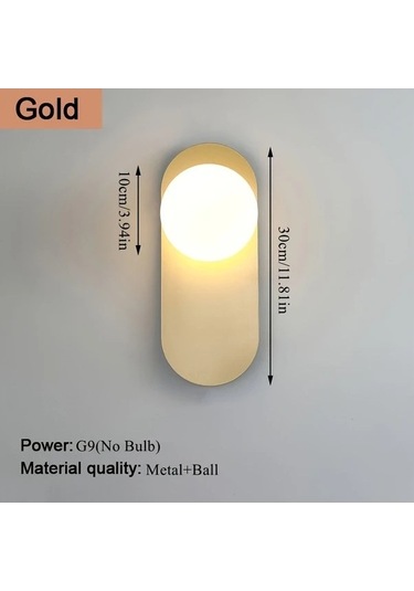 Fastbuy Dream011 Tek Paket Altın G9 Ampul Tabanlı Metal Ve Plastik Abajurlu Nordik Tarzı Duvar Lambası Altın Altın