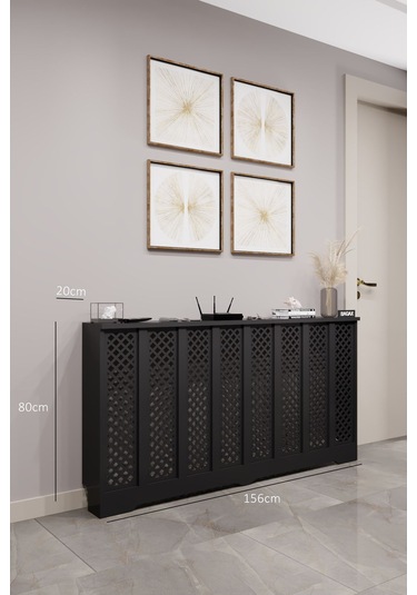 Perge Model, Siyah Renk, 156 Cm Petek Kaplama, Dresuar Siyah