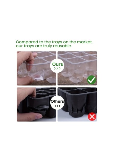 Willowhaven 10lu Tohum Başlatma Tepsisi 120 Hücre Yükseltilmiş Kapaklı Sera Bahçe