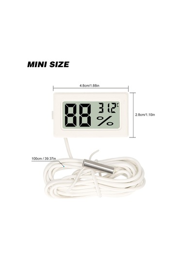Vkemall Dijital Akvaryum Termometresi Lcd Balık Tankı Sıcaklık Ölçer Ölçer Su Geçirmez N Beyaz