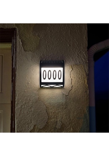 Agoodshop Su Geçirmez Sokak Işareti Güneş Enerjili Dijital Ev Işığı Numara Duvar Işığı Adres Işa