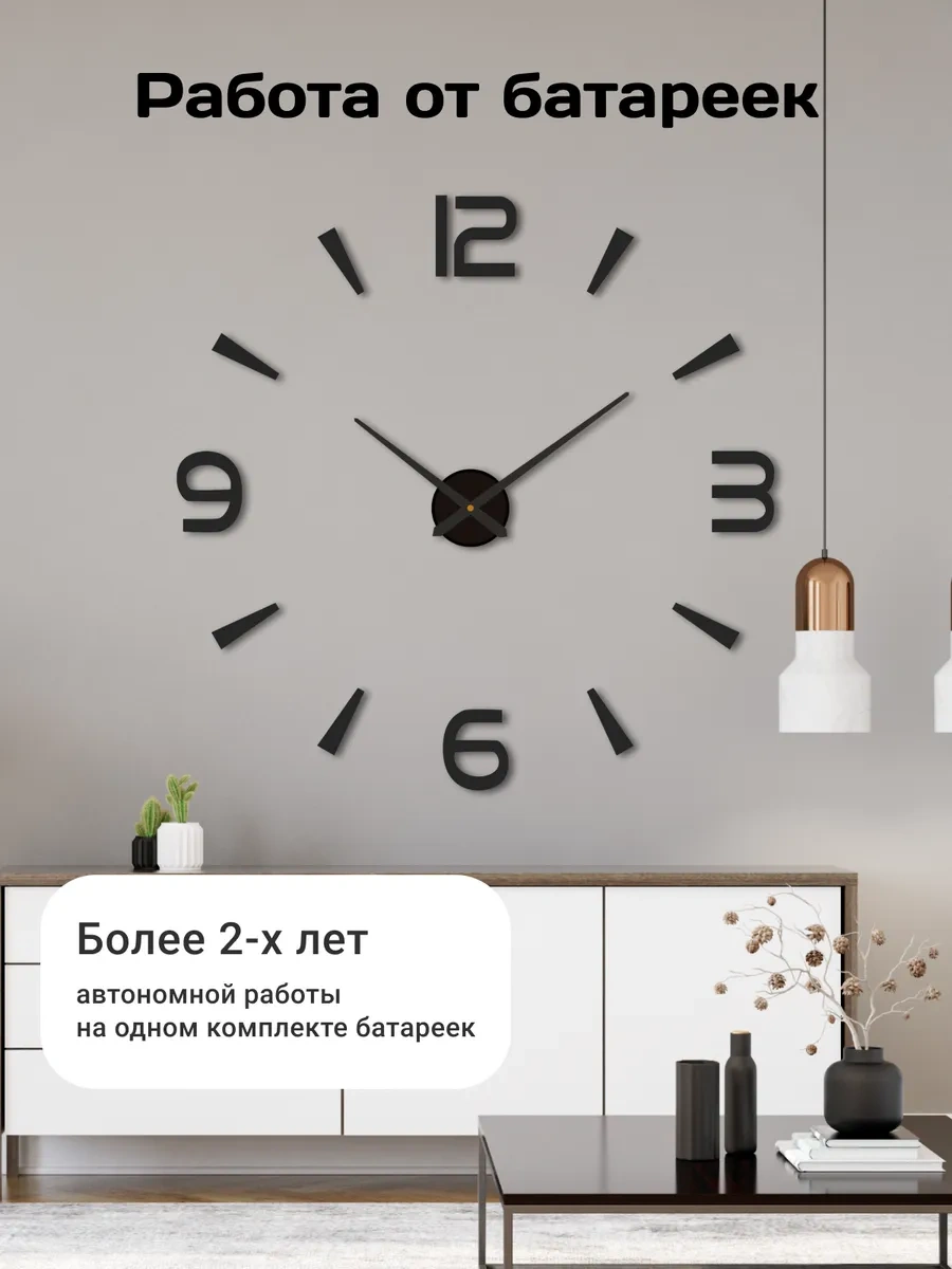 Artclock Rulo Duvara Yapışan Rakamlı Dekoratif Duvar Saati 351490821 Siyah