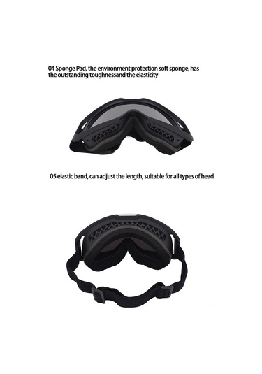 Jeehugo Kask Uyumlu Atv Offroad Gözlükleri - 370 Model Siyah Çerçeve Gümüş Lens, Uv Filtreli, Toz Ve Rüzgar Koruyucu, 5 Renk Seçeneği