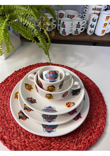 6 Parça Paw Patrol Model Çocuk Bebek Yemek Takımı Beslenme Seti Çok Renkli