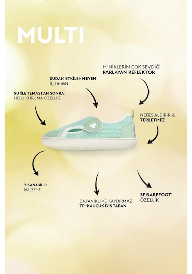 Hopfrög Kids Multi Barefoot Çocuk Ayakkabı Yeşil