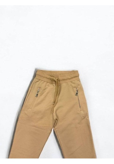 Çocuk Beli Paçası Lastikli Eşofman Alt-14846 Bej