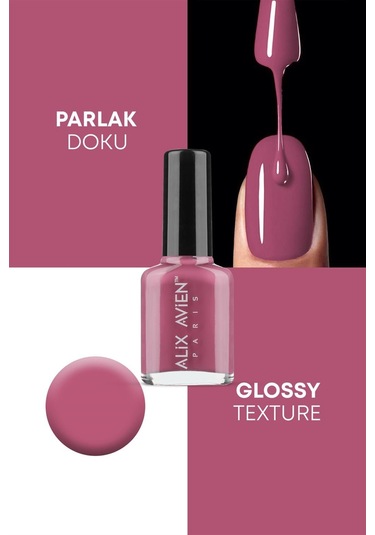 Alix Avien Pembe Nude Oje 55 Yüksek Pigmentli Uzun Süreli Kalıcılık Hızlı Kuruma Nail Lacquer 55