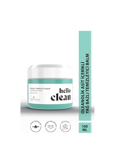 Herbaderm Hello Clean Gözenek Karşıtı Oleanolik Asit Yağ Bazlı Temizleyici Balm 100 ML