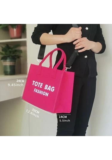 Fastbuy Awesomestore Kadın Kahverengi Keçe Çanta - Yumuşak Dayanıklı Siyah El Çantası Seyahat Kullanım Kahverengi kahverengi