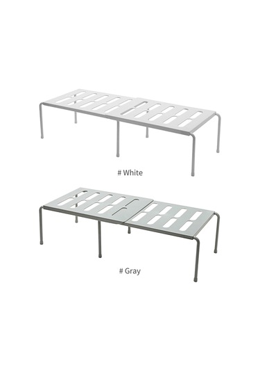 Dolap Rafı Genişletilebilir İstiflenebilir Mutfak Dolabı Sayaç Raf Depolama Organizatör Mutfak Dolabı, Renk Gri