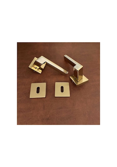 Albatros Gold Kare Rozetli Oda Kapı Kolu Koldoor 4 Takım