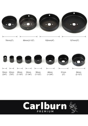 Premium 16 Parça Panç Seti Ağaç Kesme Alyan Anahtarlı Alçıpan Tavan Kesme Matkap Ucu Takımı