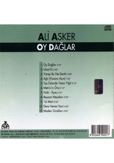 Ali Asker - Oy Dağlar (Cd)
